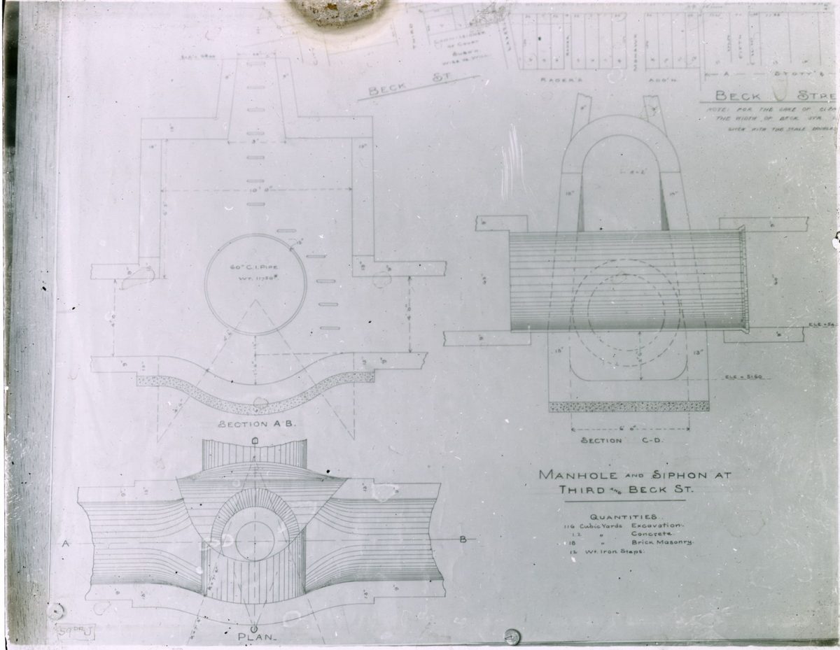 Sewer installation plans for Third Street and Beck Street
