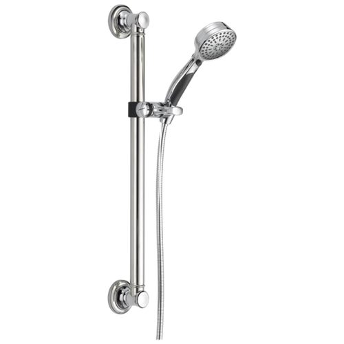 The hand shower we supply: Delta ActivTouch on a slide bar, chrome